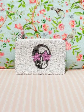 Glamfox - Skull & Stars Beaded Coin Purse