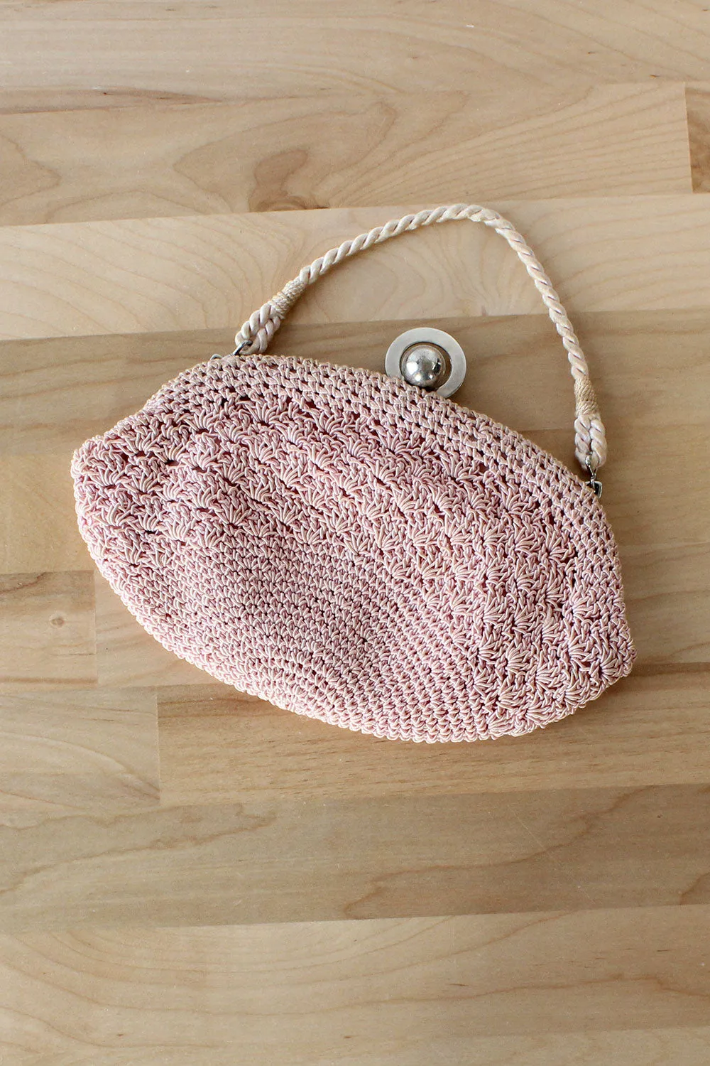 1930s NRA Blush Crochet Purse