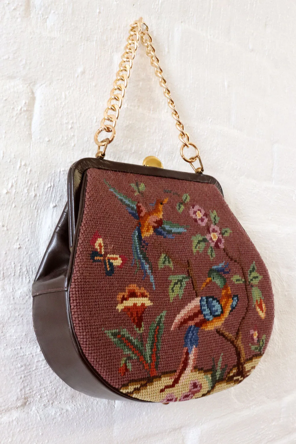 1960s Victorian Needlepoint XL Purse