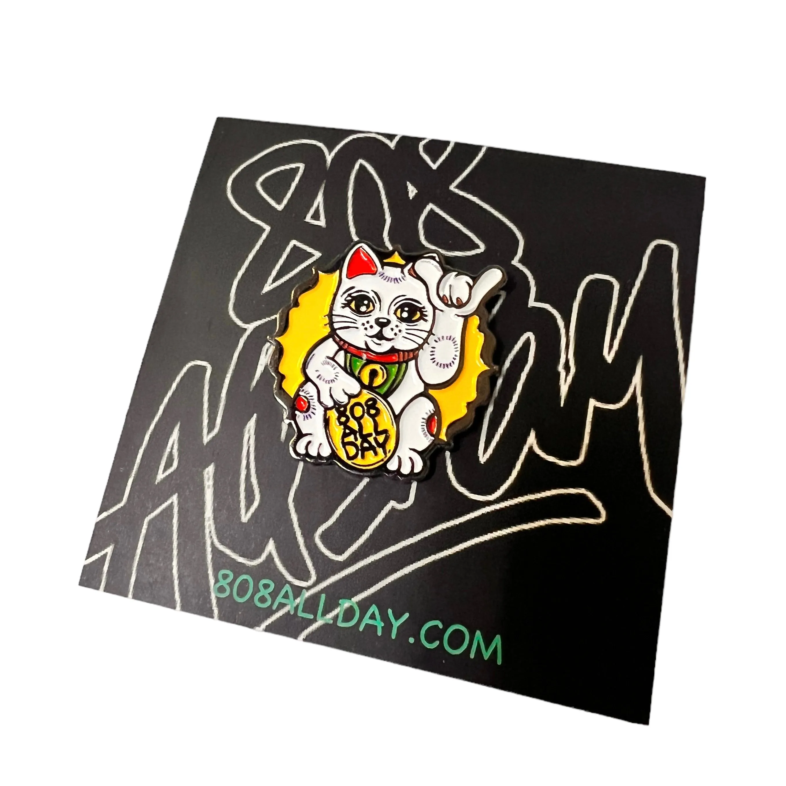 808 Rice Bag Lucky Cat Pin