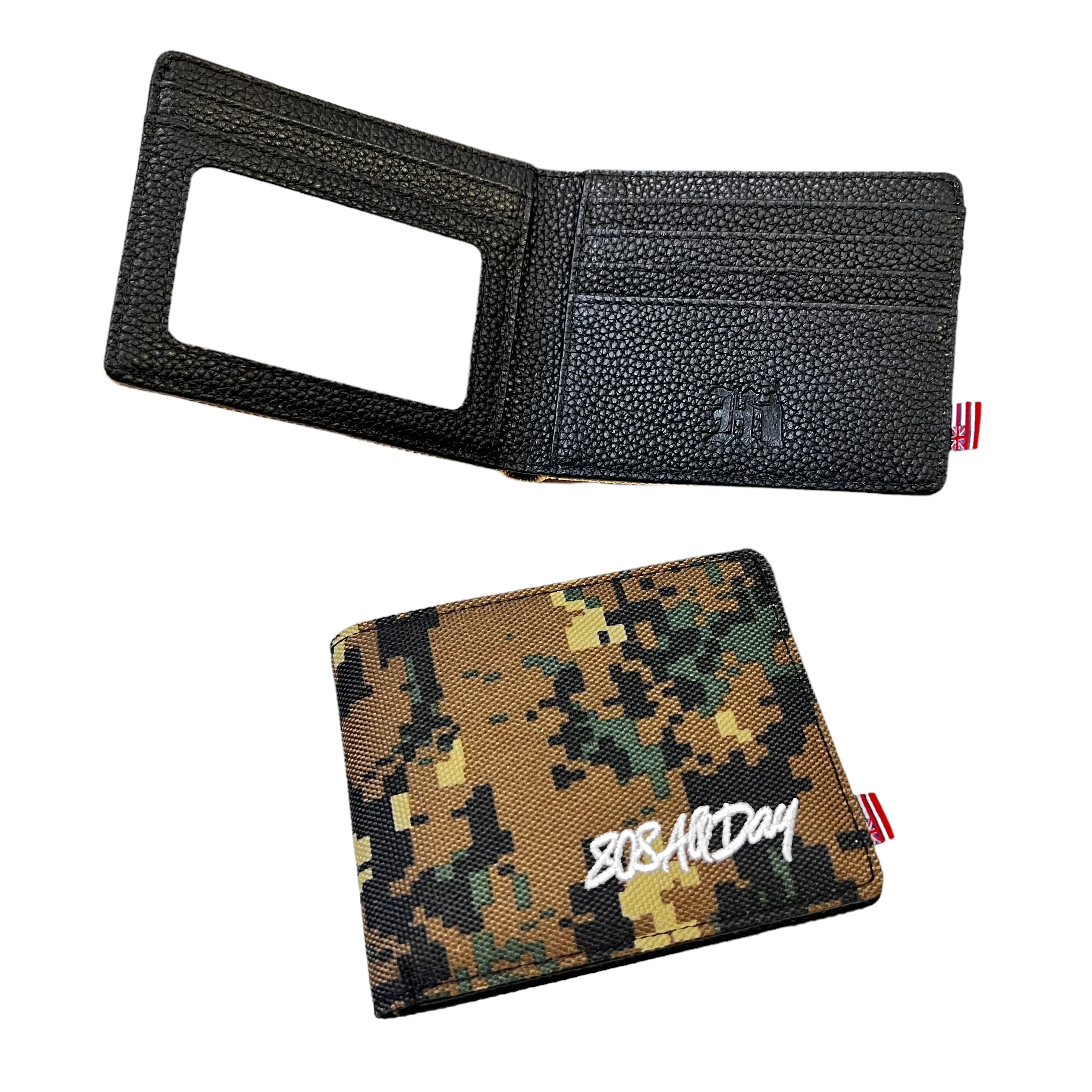 808ALLDAY Digi Camo Canvas Wallet w/Pebbled Leather Inside