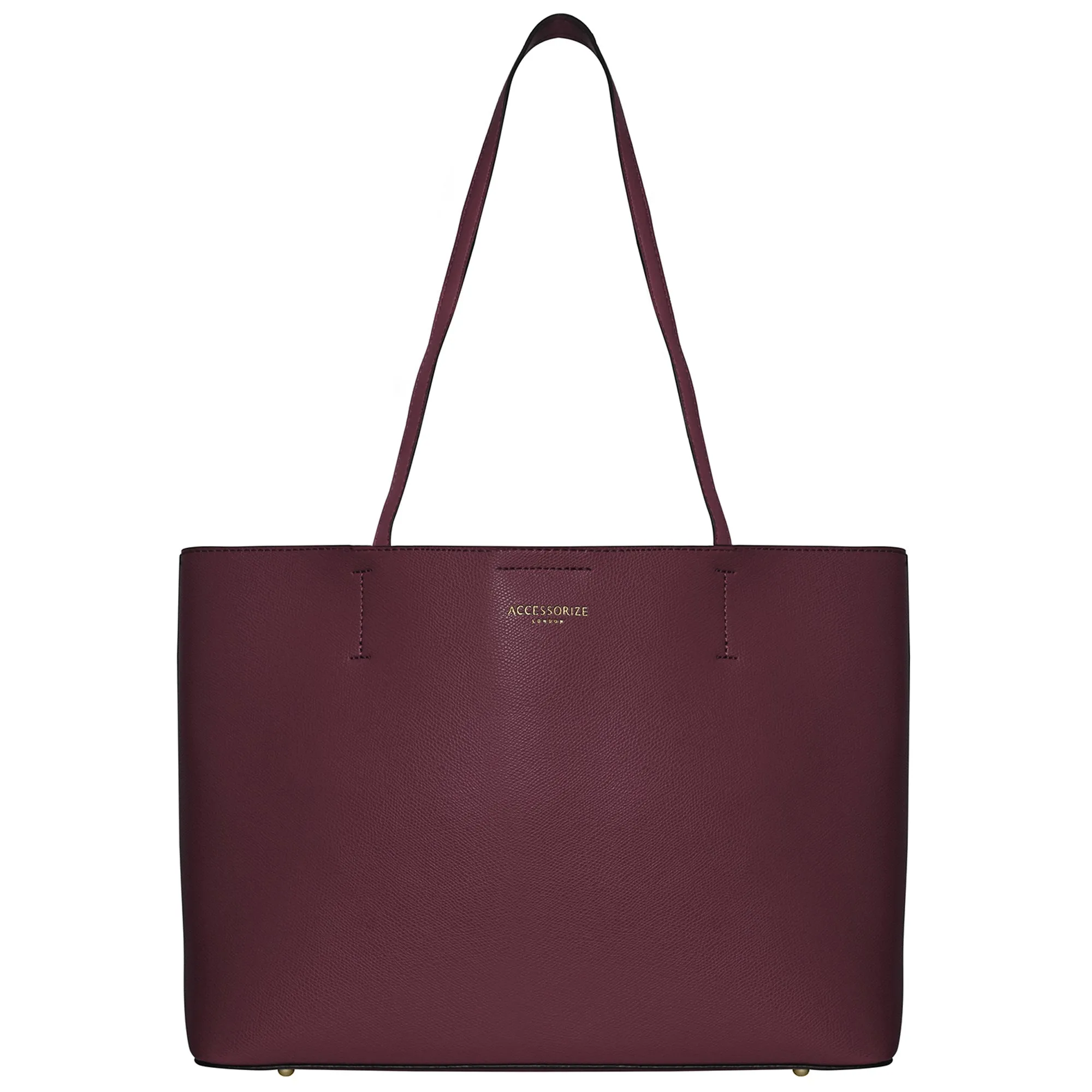 Accessorize London Women's Faux Leather Maroon Leo Tote Bag