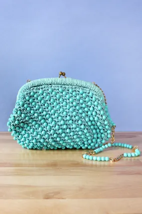 Aegean Blue Beaded Purse