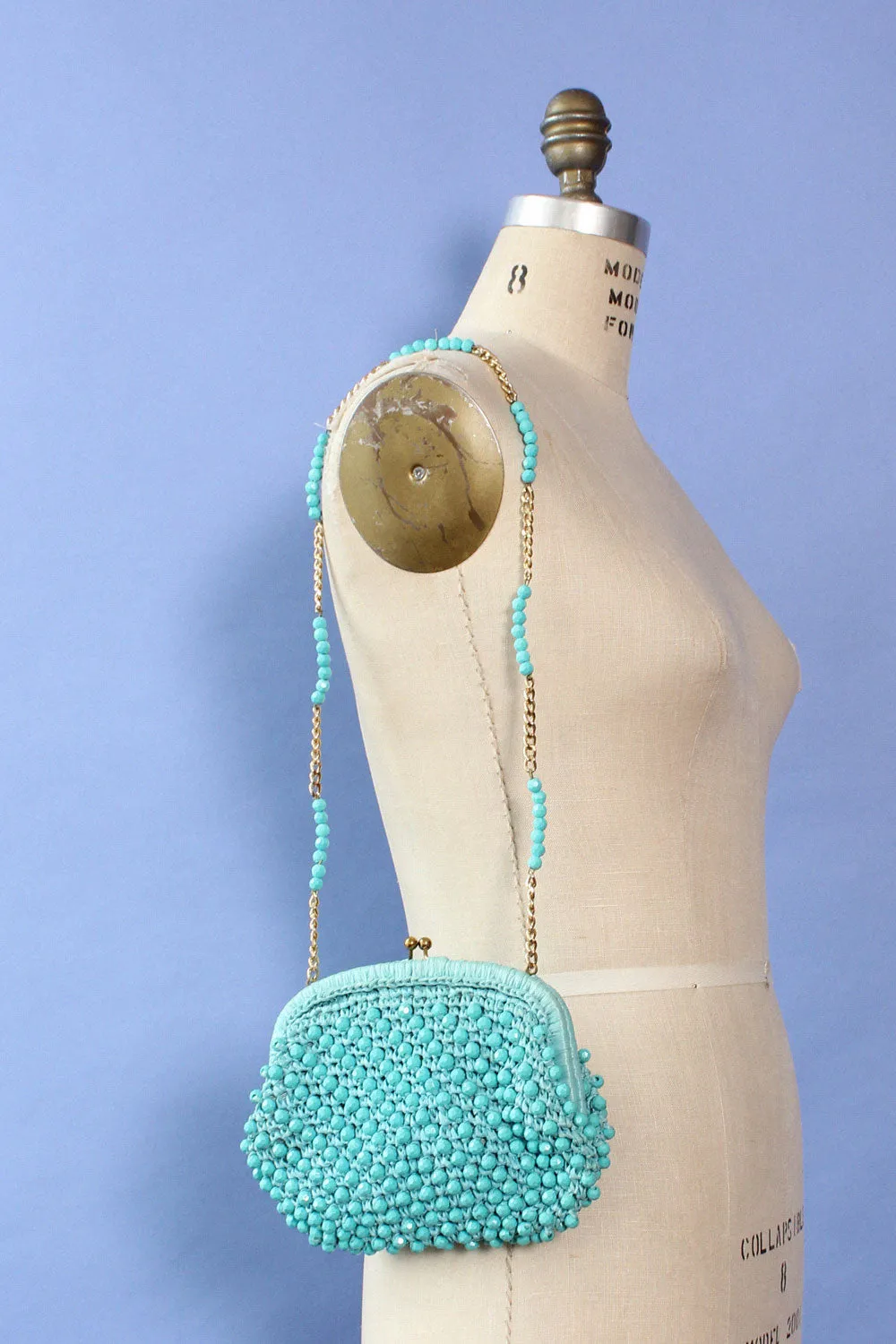 Aegean Blue Beaded Purse