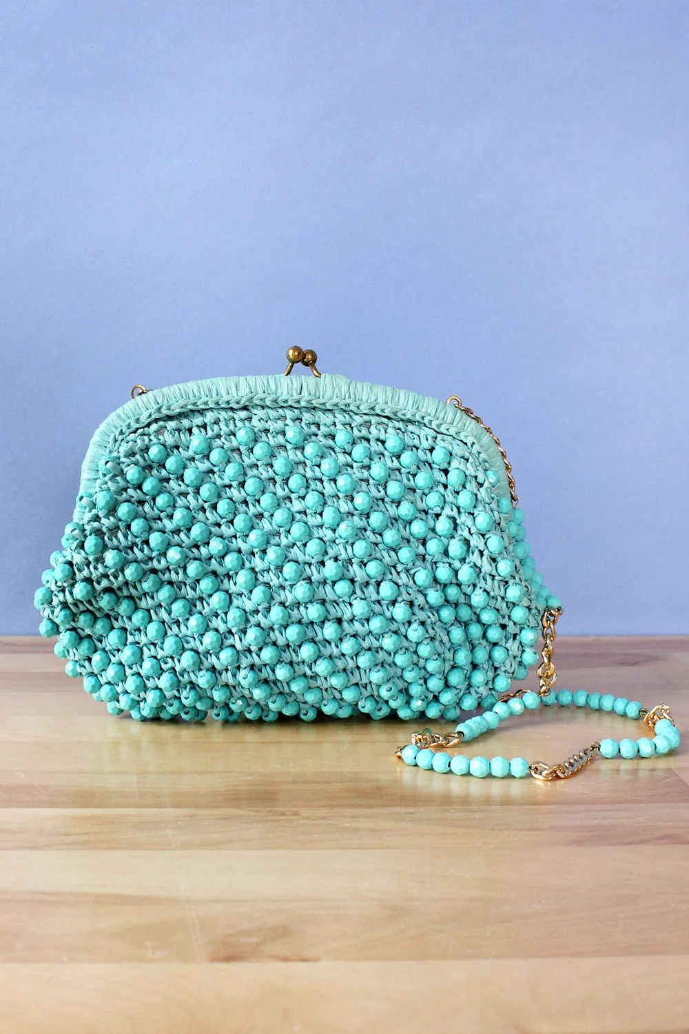 Aegean Blue Beaded Purse