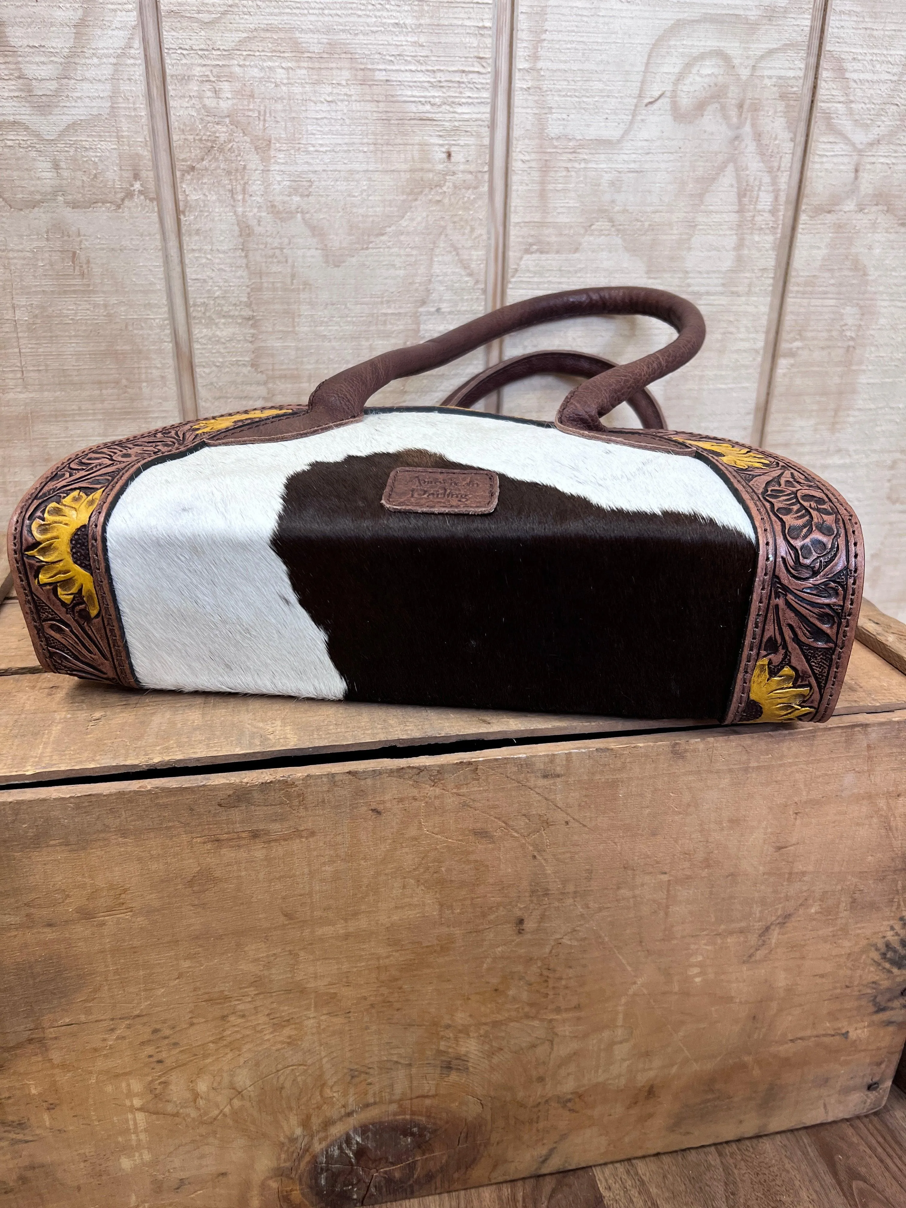 American Darling Half Moon Cowhide Purse ADBG517BRW