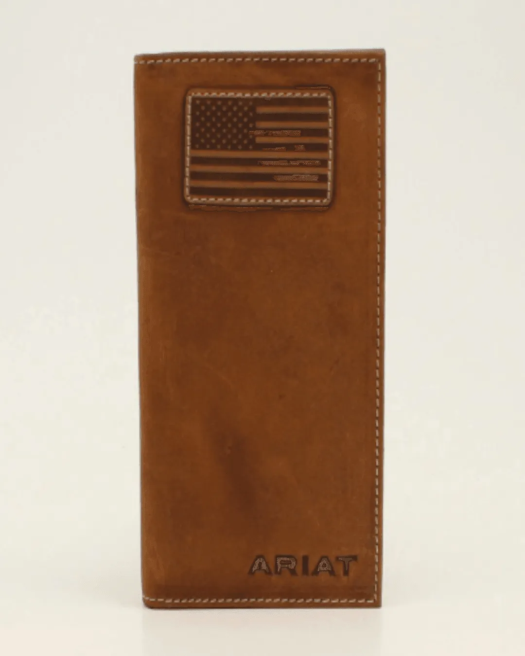 Ariat Brown Flag Logo Rodeo Wallet Checkbook Cover A3548344