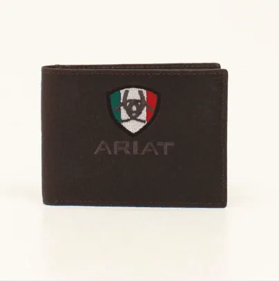 Ariat Mens Rowdy Leather Mexican Flag Bifold Wallet A35493282