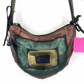 ASTORE Bronze Green Goldtone Metallic Leather Vintage - Pre-Loved Squares Purse