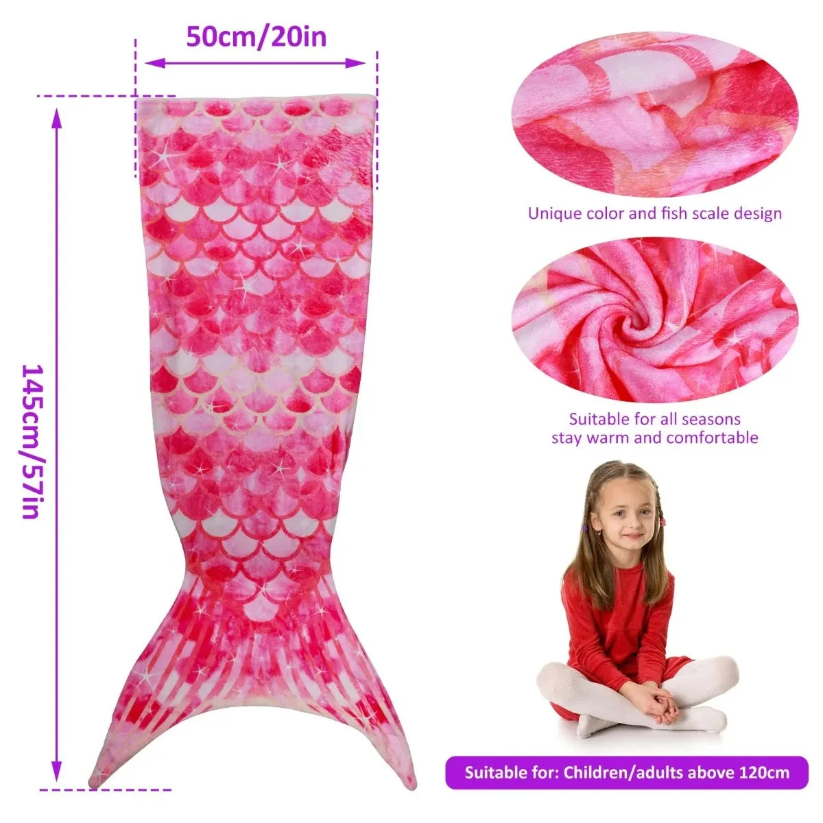 Baby Girl Mermaid Tail Blanket Sleeping Bag