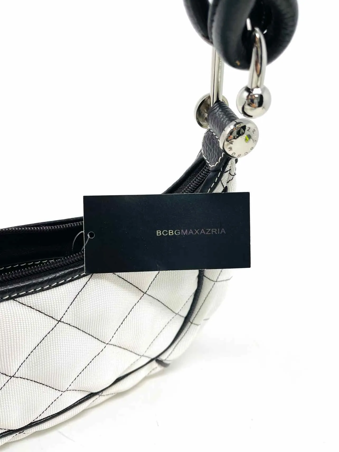 BCBGMaxazria White/Black Stitched Nylon NEW Purses Purse