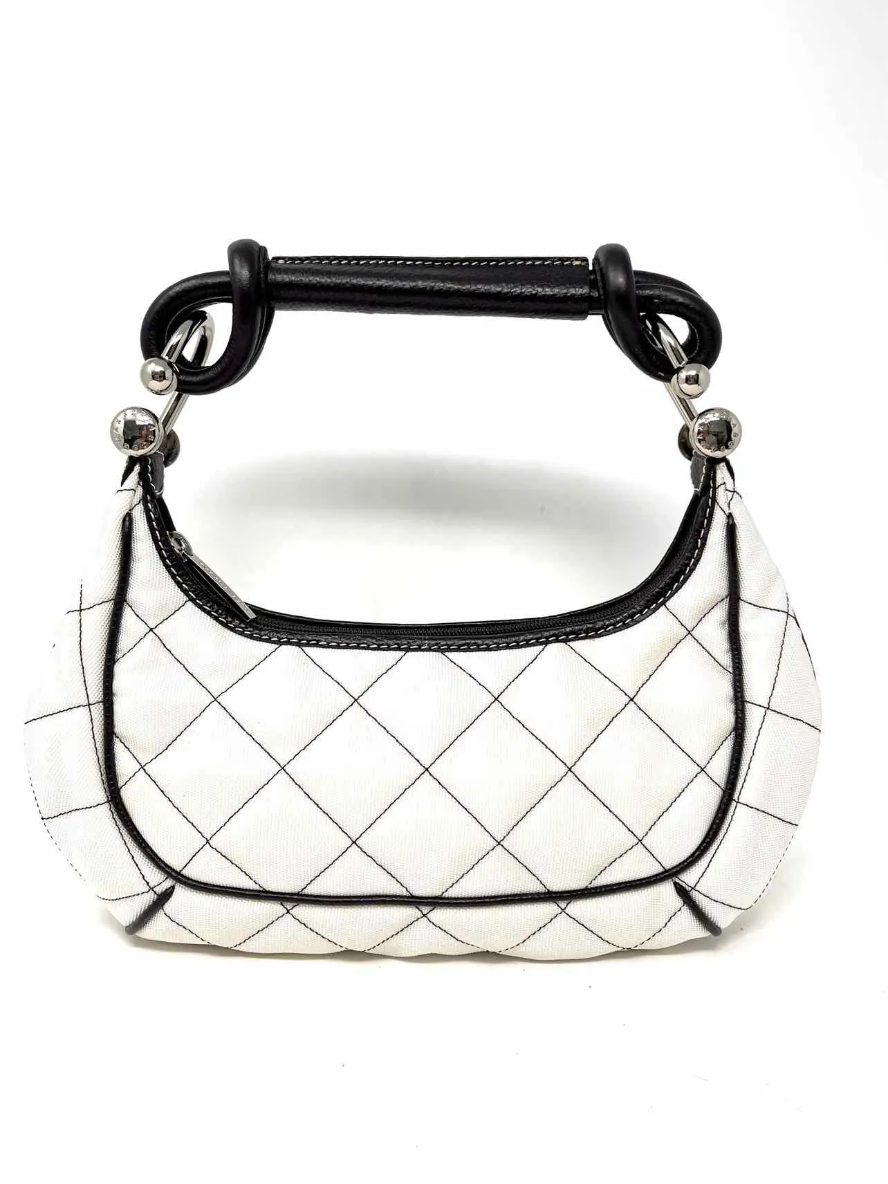 BCBGMaxazria White/Black Stitched Nylon NEW Purses Purse