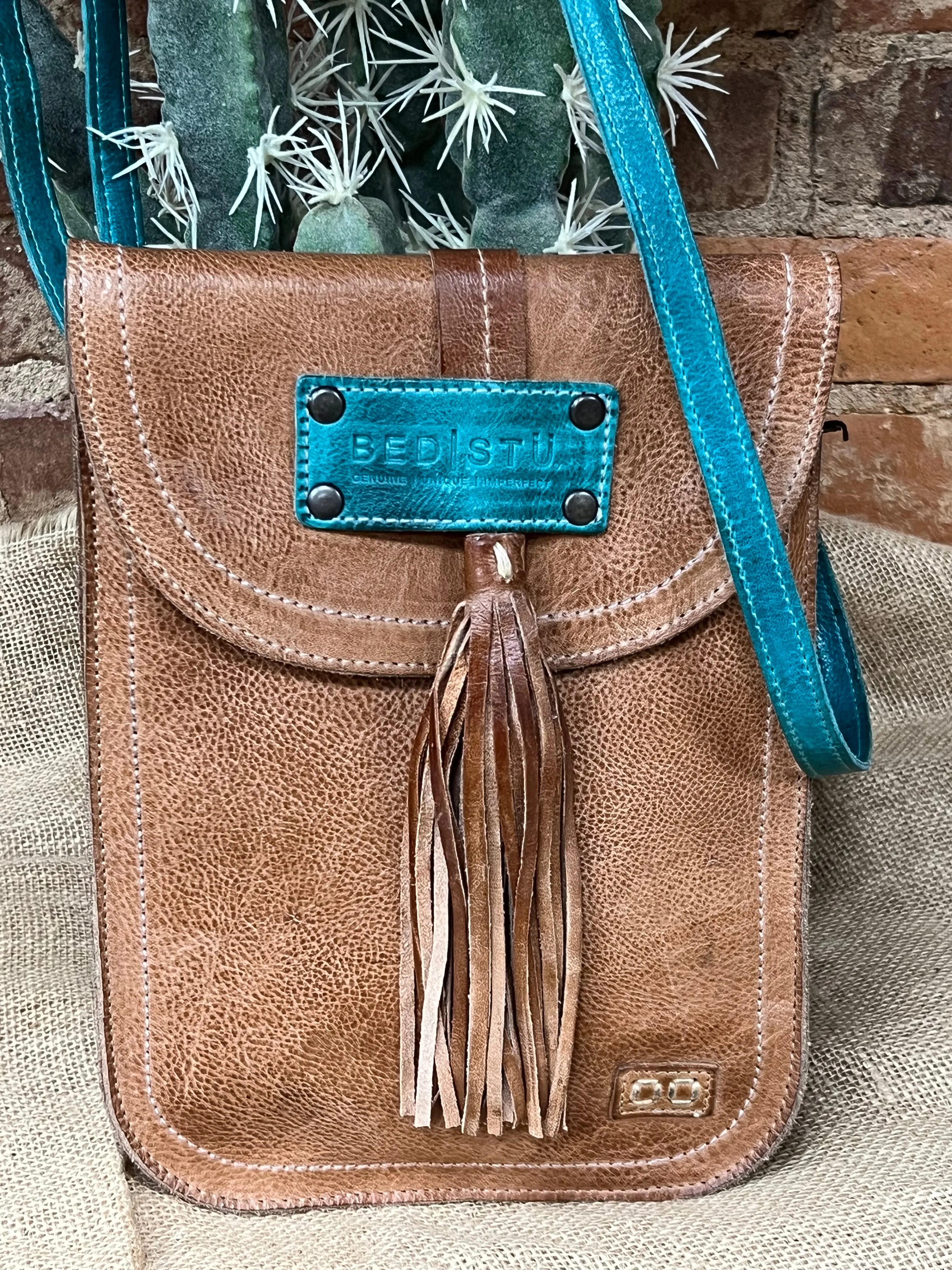 Bed Stu Light Brown & Teal Sterling Custom Purse BSC04