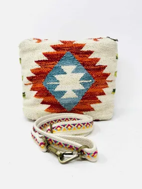 Beige/Red Southwest Woven Purses Crossbody Purse