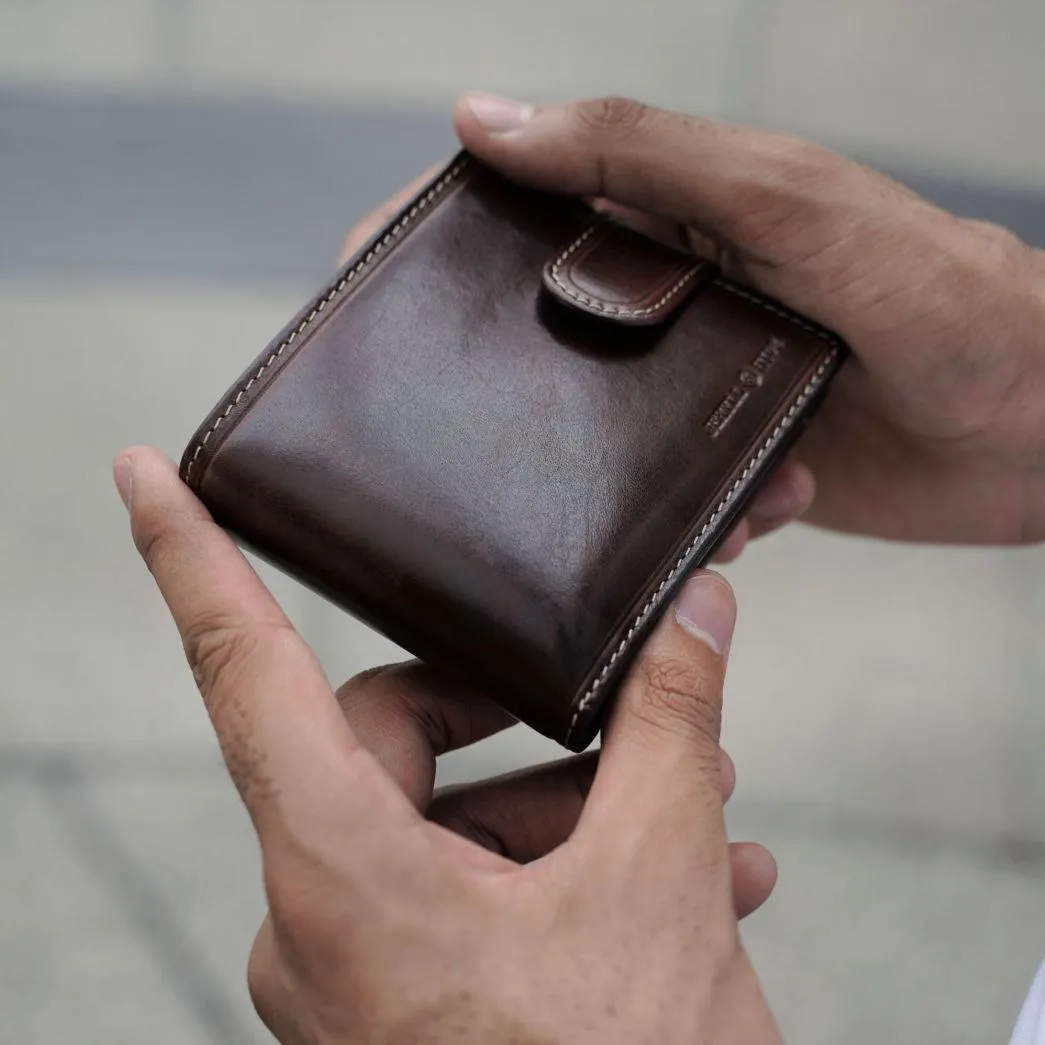 Bifold Wallet With Coin And ID Window, Mocha