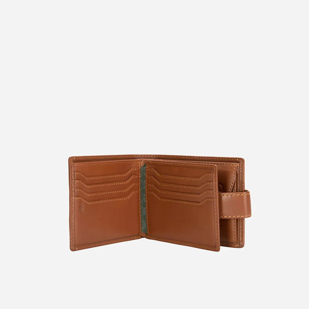 Bifold Wallet With Coin And ID Window, Tan