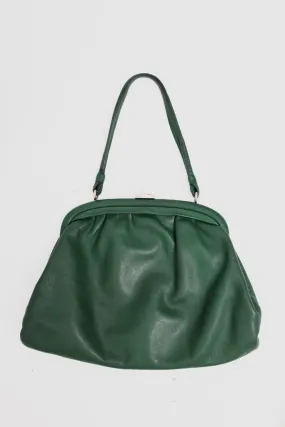 BIG GREEN CLASP LEATHER VINTAGE BAG