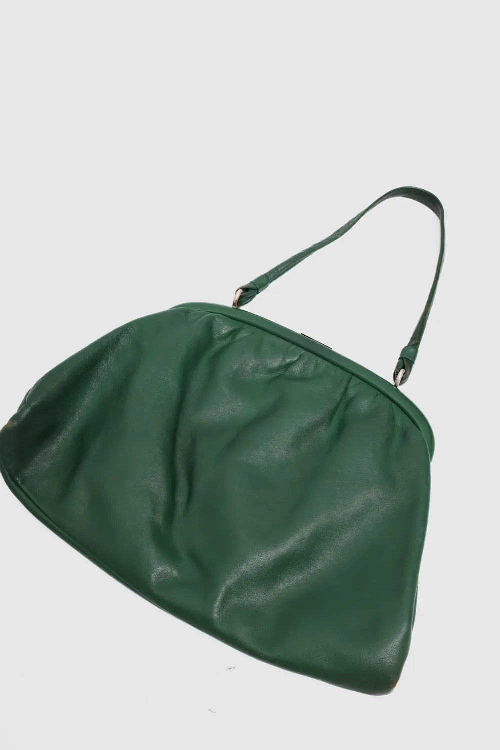 BIG GREEN CLASP LEATHER VINTAGE BAG