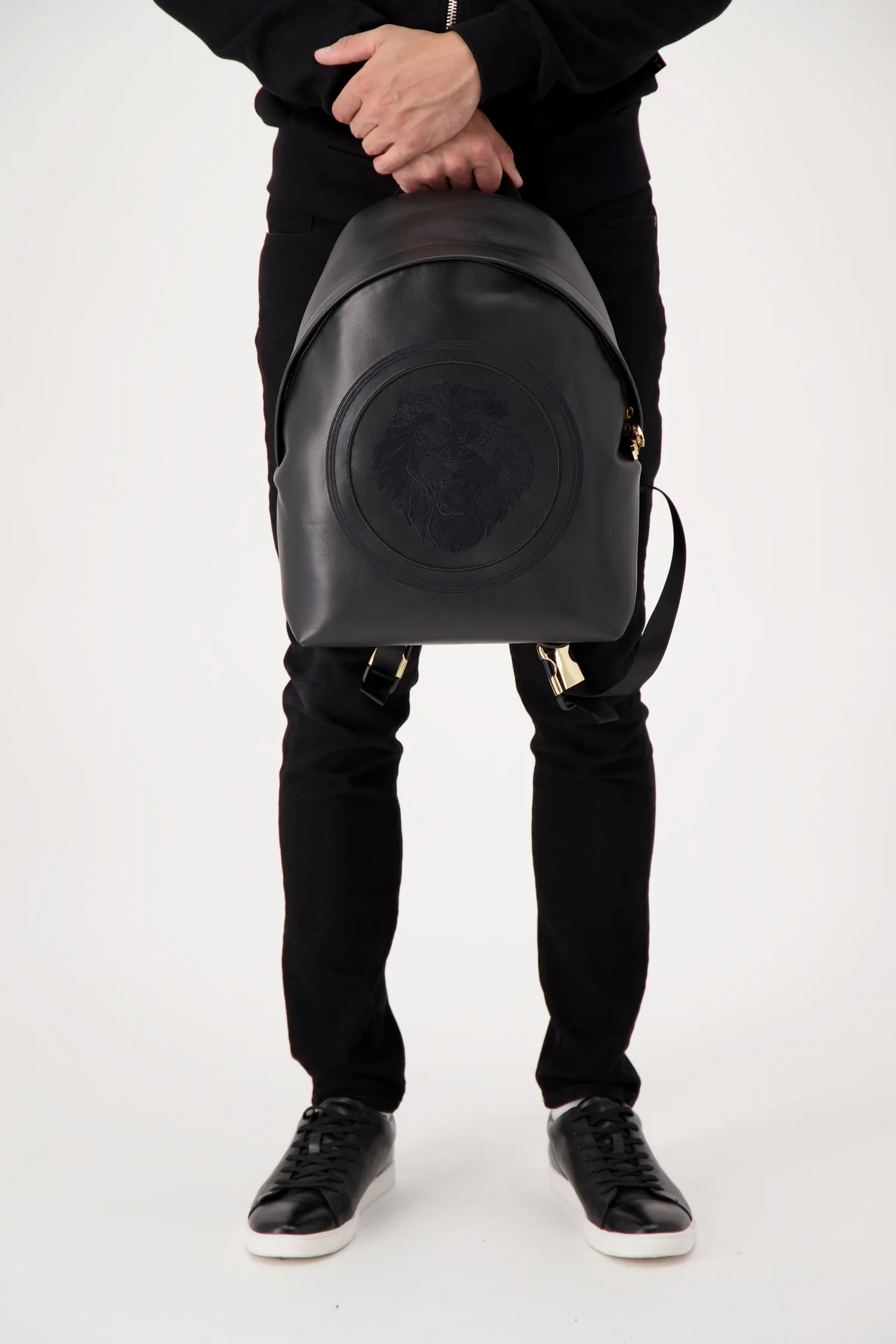 Billionaire Black/Gold Medium Lion Backpack