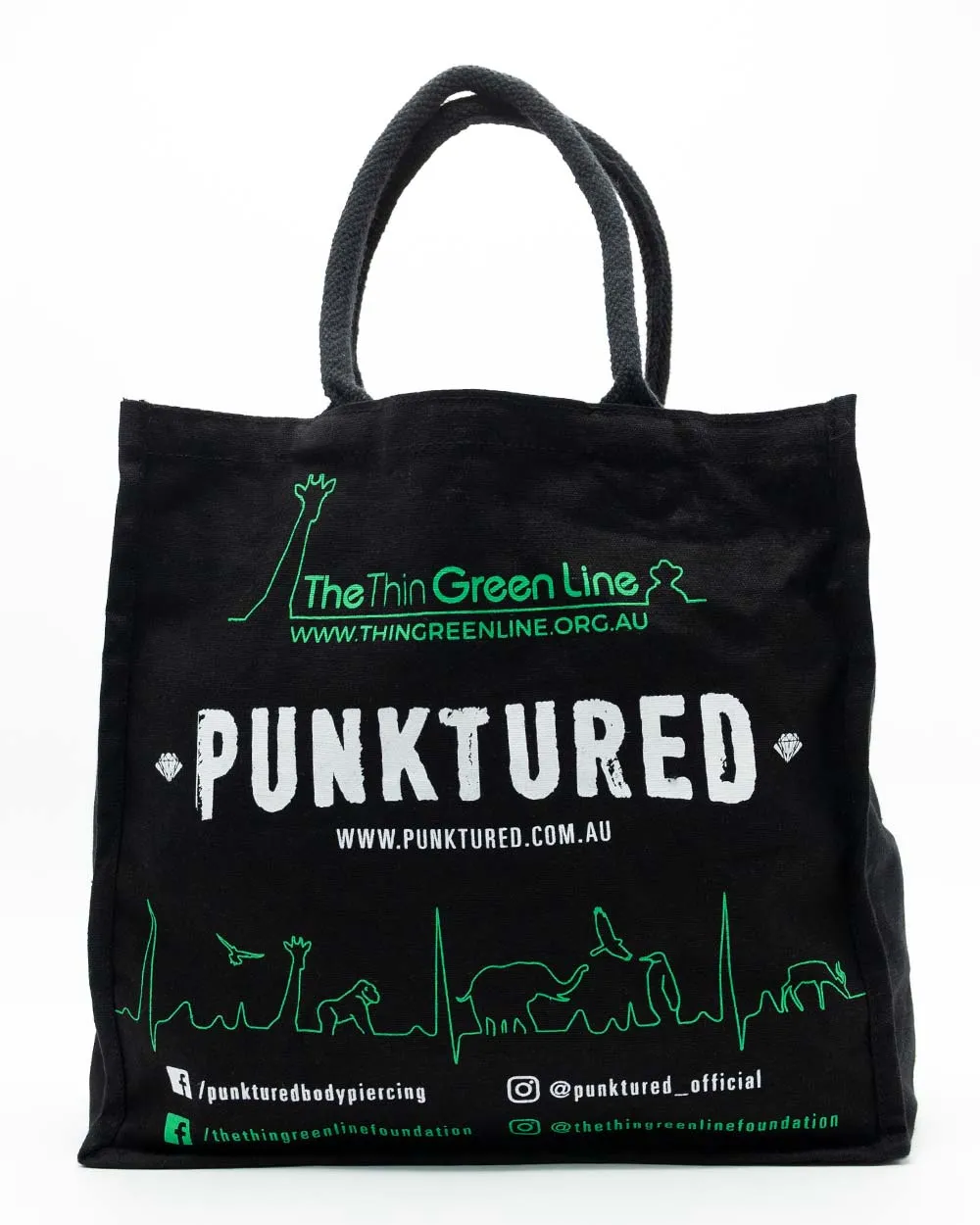 Black Cotton Charity Tote Bag