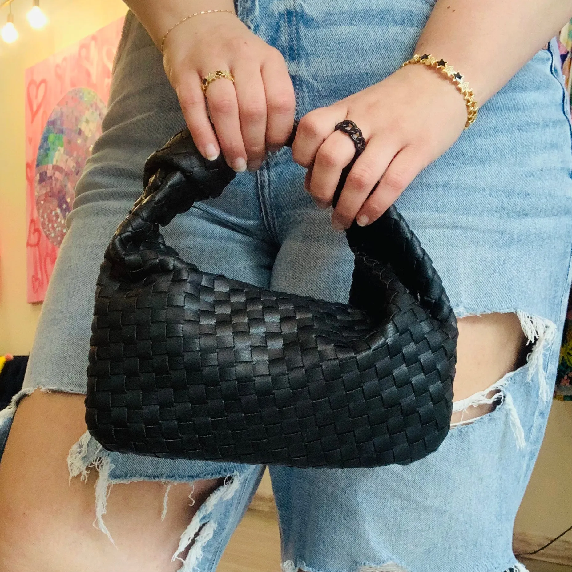 Black Quilted Mini Purse