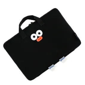 Black Square Laptop Briefcases Cute Character 13" Sleeve Handbag Purse