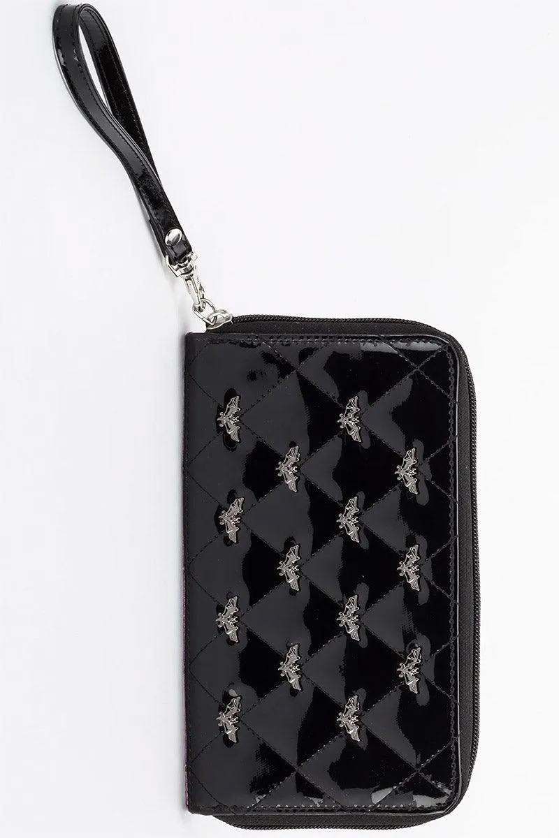 Black Studded Bats Wallet