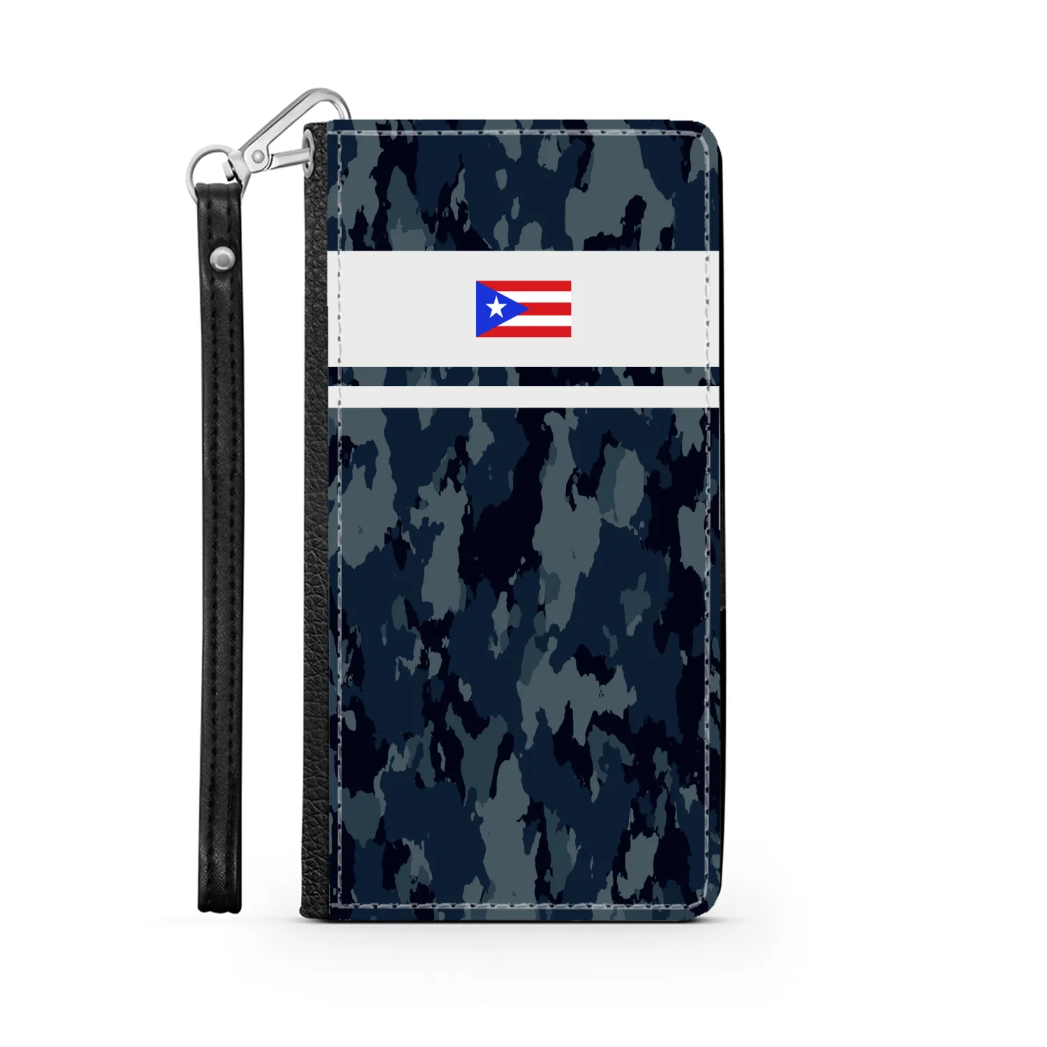 Blue Camo PR Flag Phone Wallet / case