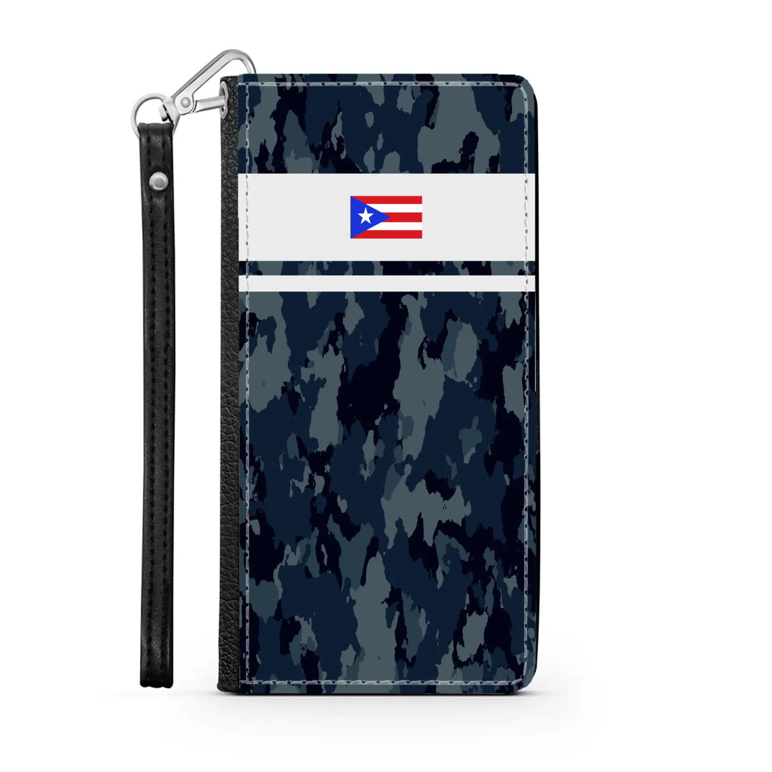 Blue Camo PR Flag Phone Wallet / case