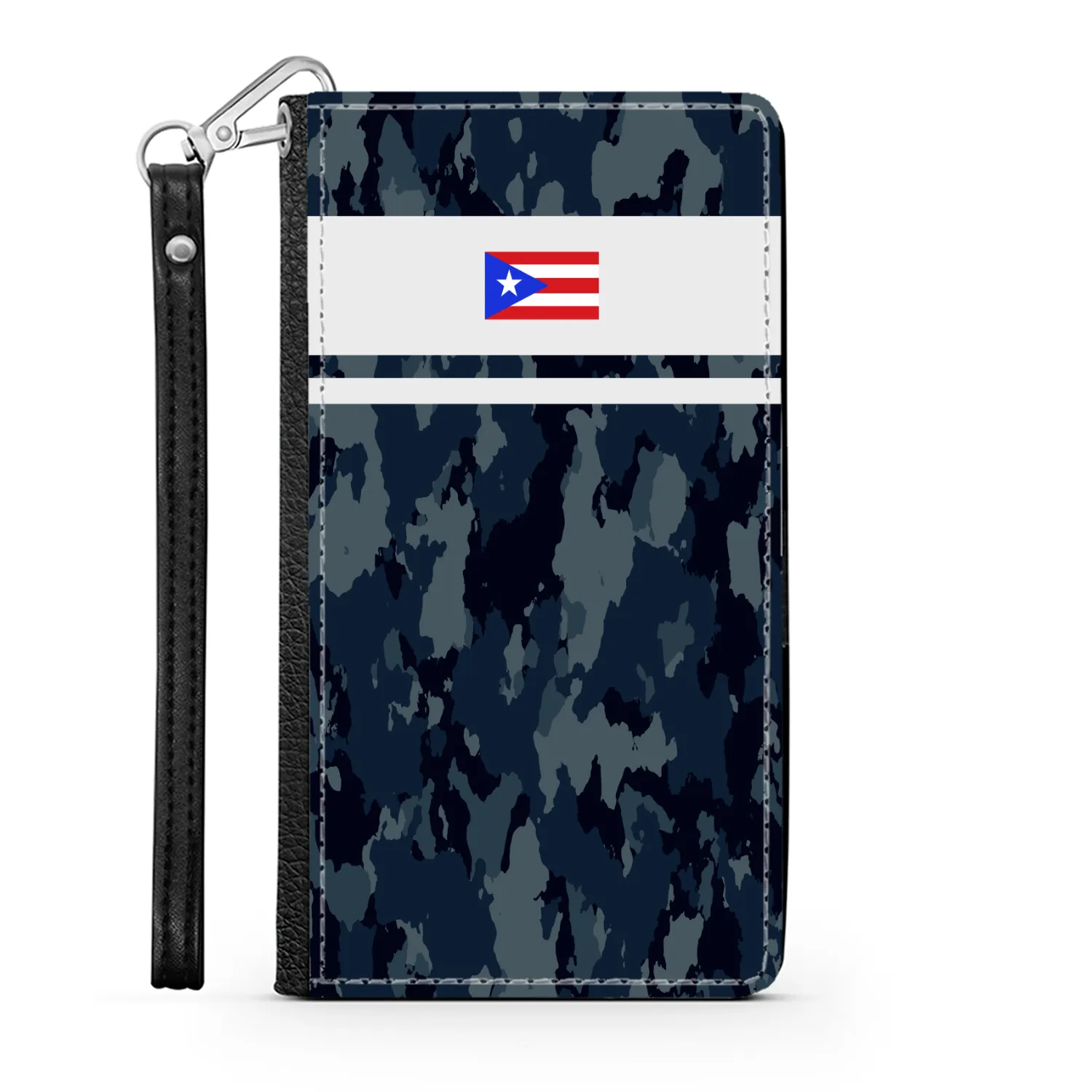 Blue Camo PR Flag Phone Wallet / case