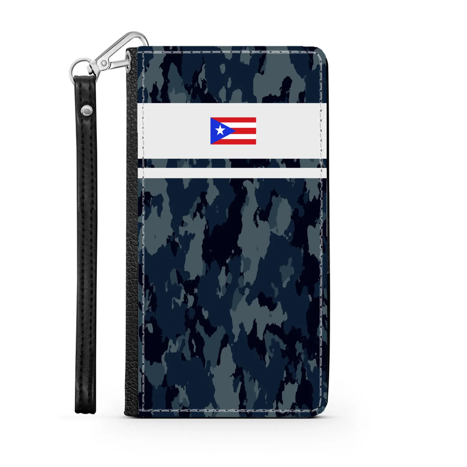 Blue Camo PR Flag Phone Wallet / case