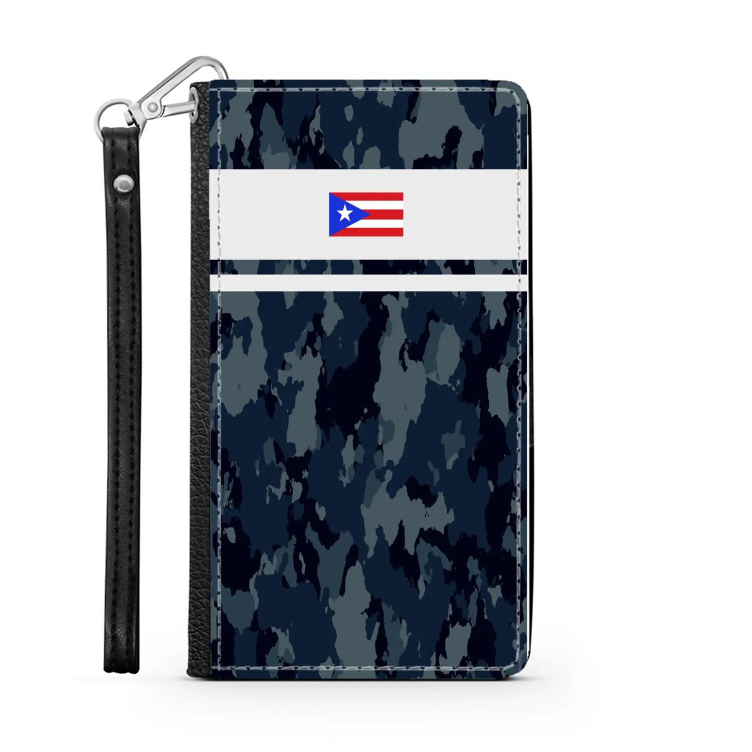 Blue Camo PR Flag Phone Wallet / case