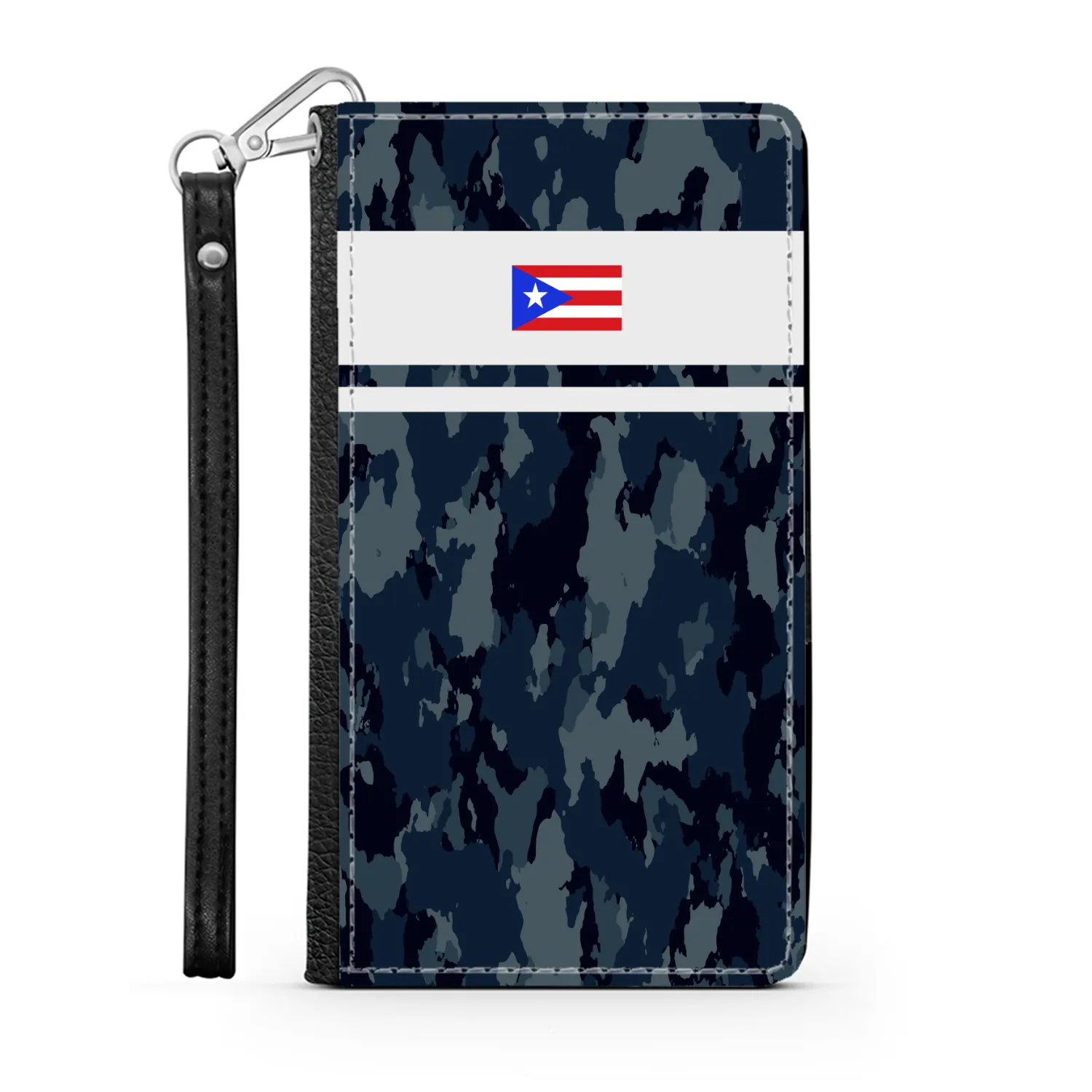 Blue Camo PR Flag Phone Wallet / case