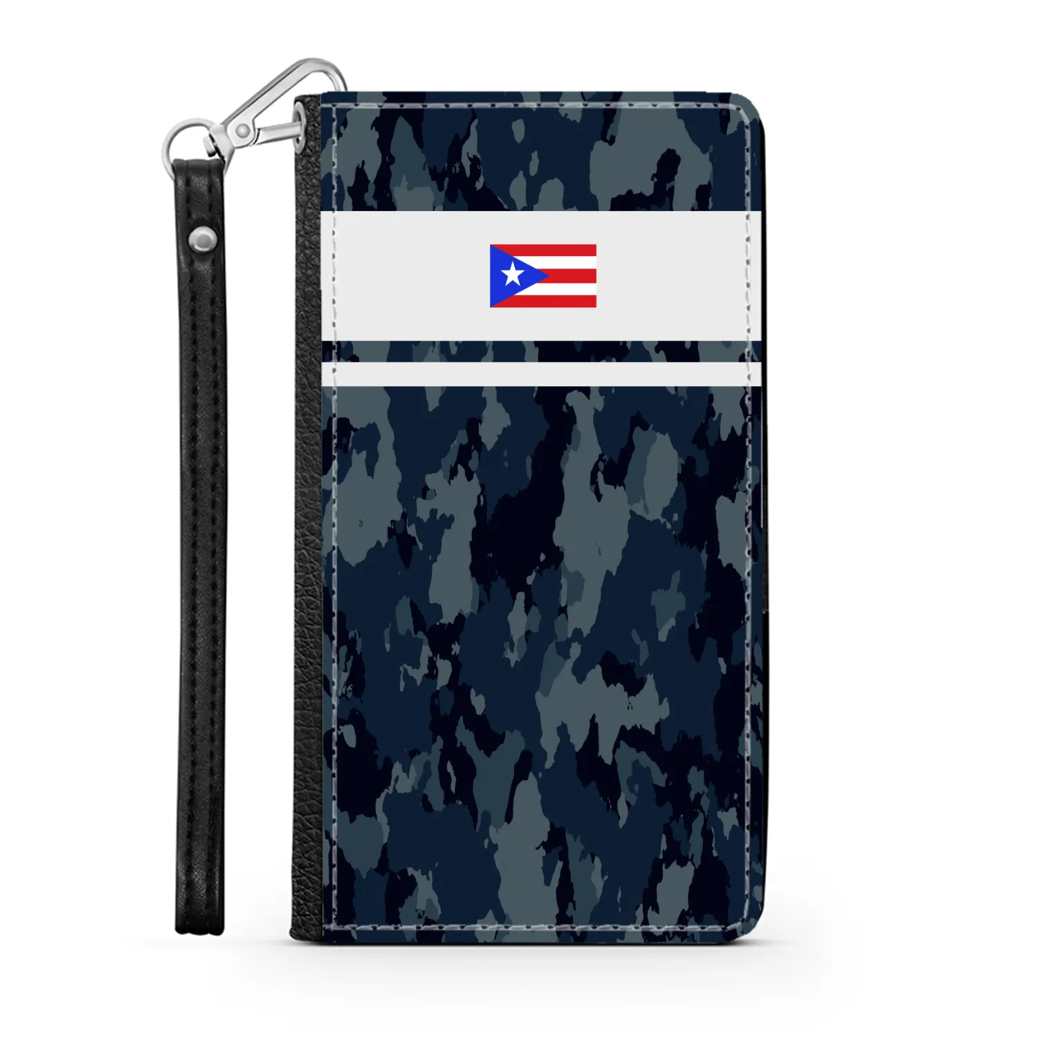 Blue Camo PR Flag Phone Wallet / case