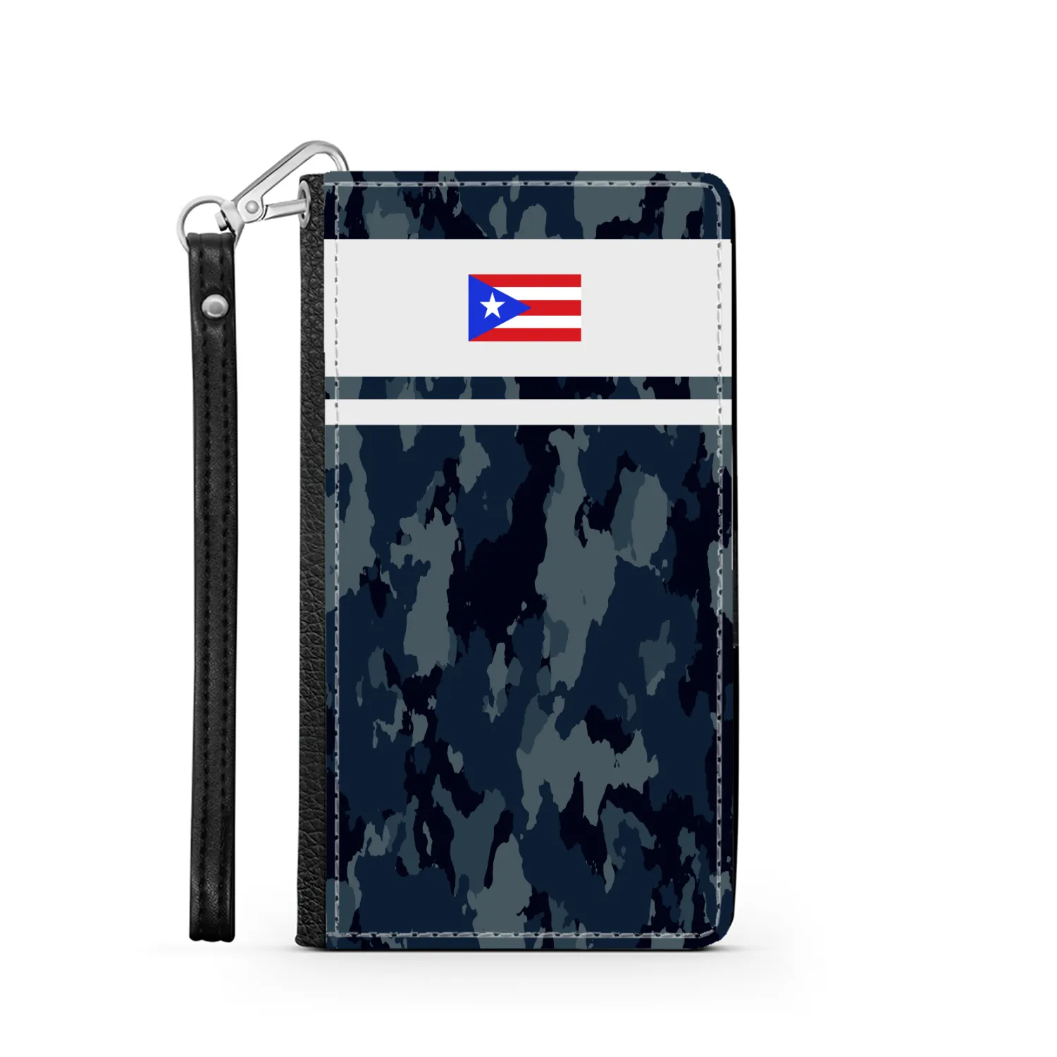 Blue Camo PR Flag Phone Wallet / case