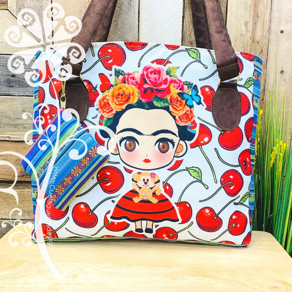 Blue Mix Frida Purse Set- Cherry Style