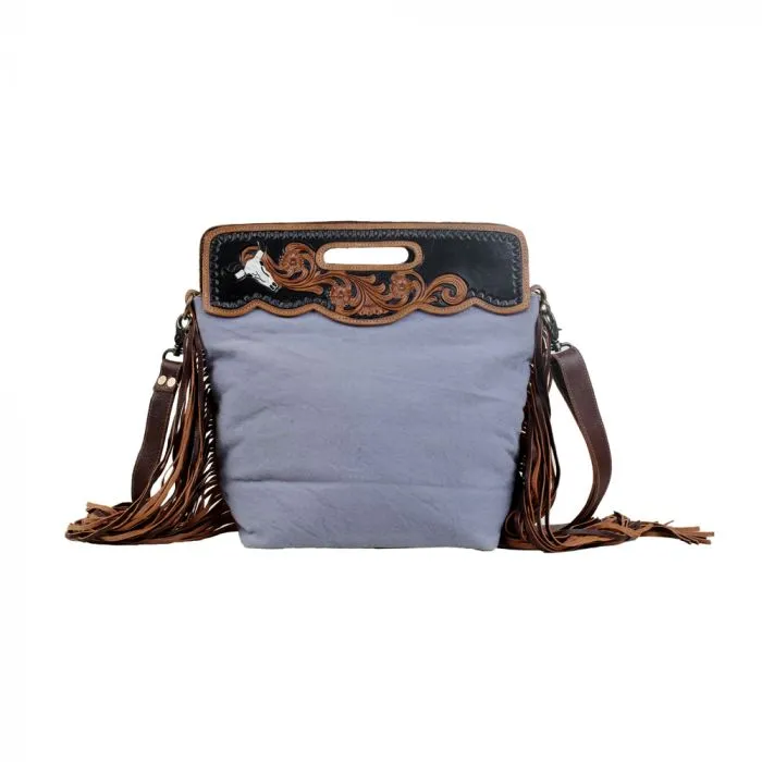 BLUE STREAM HAND-TOOLED BAG