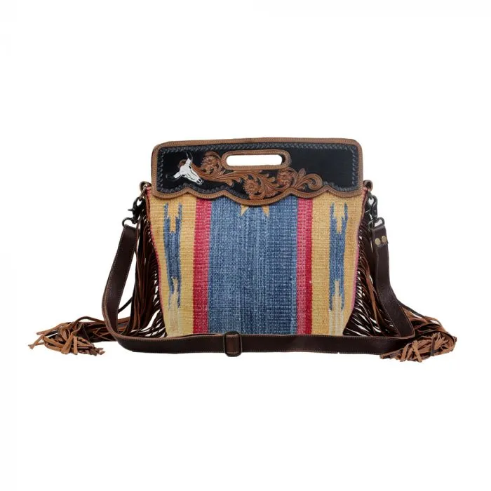 BLUE STREAM HAND-TOOLED BAG