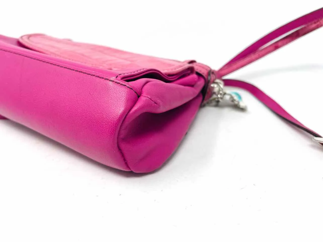 Brighton Fuchsia Reptile Leather Designer Crossbody Purse