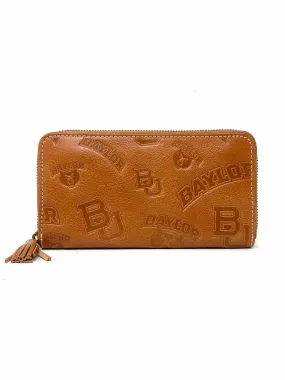 Brown Leather Baylor Embossed Accessories Wallet