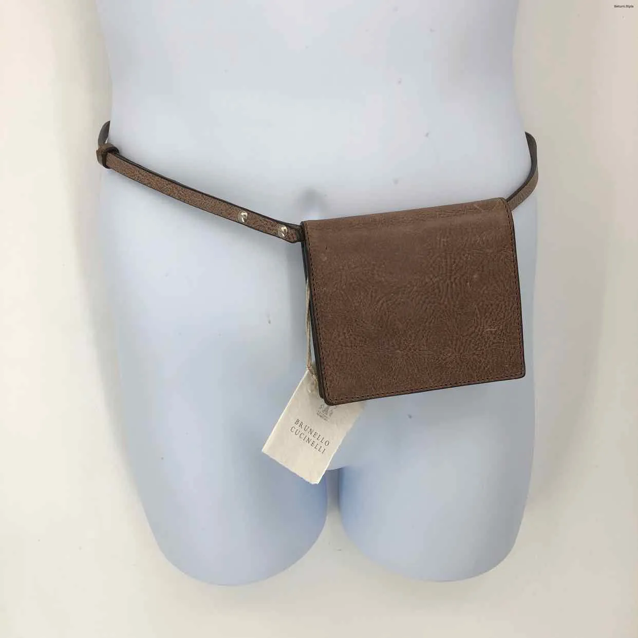 BRUNELLO CUCINELLI Taupe Leather Has Tag Small Purse