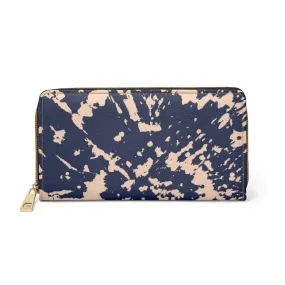 Bynelo Tie Dye Blue And Gold Splash Zipper Wallet