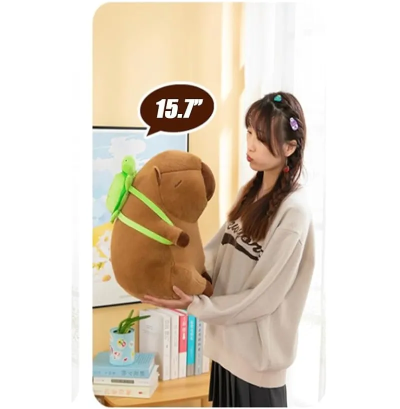 Capybara With Turtle Backpack Plush Toy