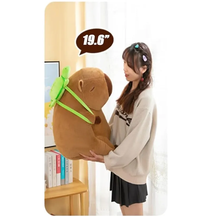 Capybara With Turtle Backpack Plush Toy