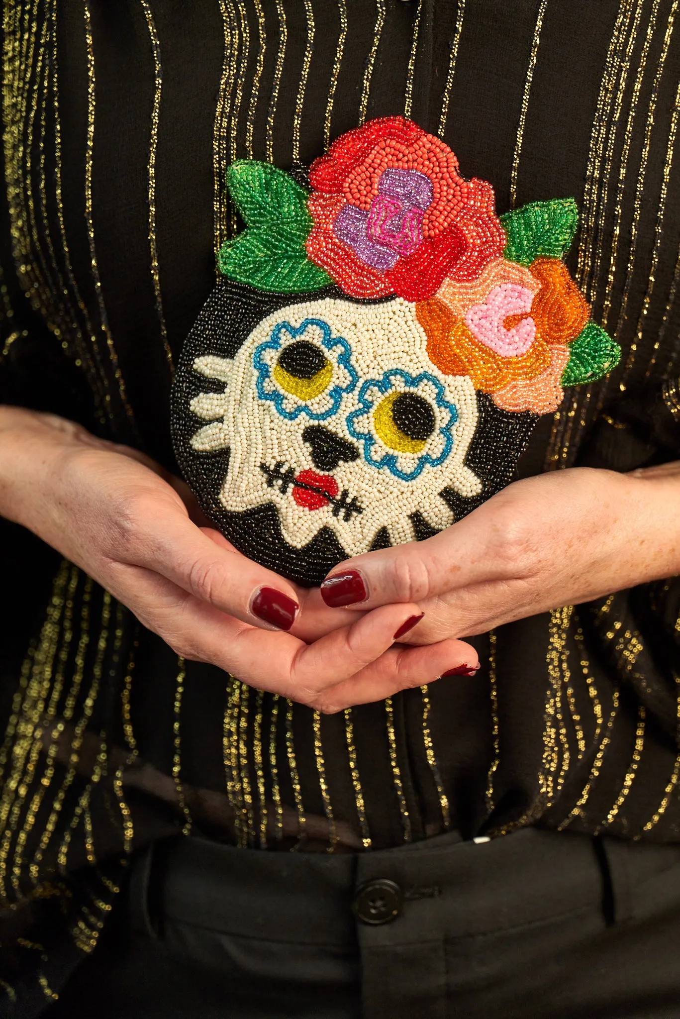 Cat coin purse - Day of the Dead