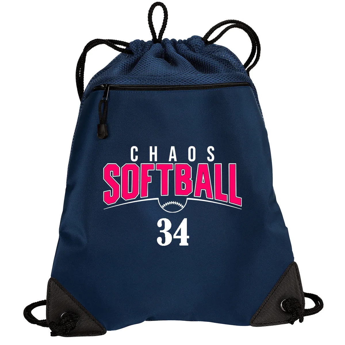 Chaos - Cinch Backpack with Chaos Softball Curved - Navy (BG810)