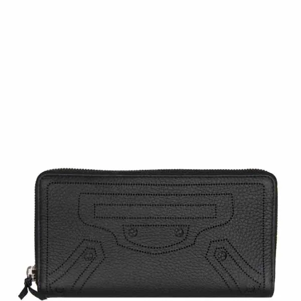 City Blackout Wallet Zip, Black/Silver