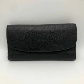 COACH Black Leather Pre Loved Tri fold 8" 1" 4" Wallet