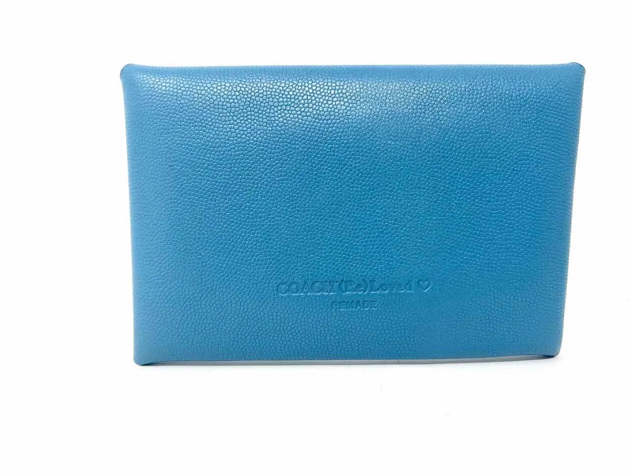 Coach Blue Turn-lock Leather Designer Wallet