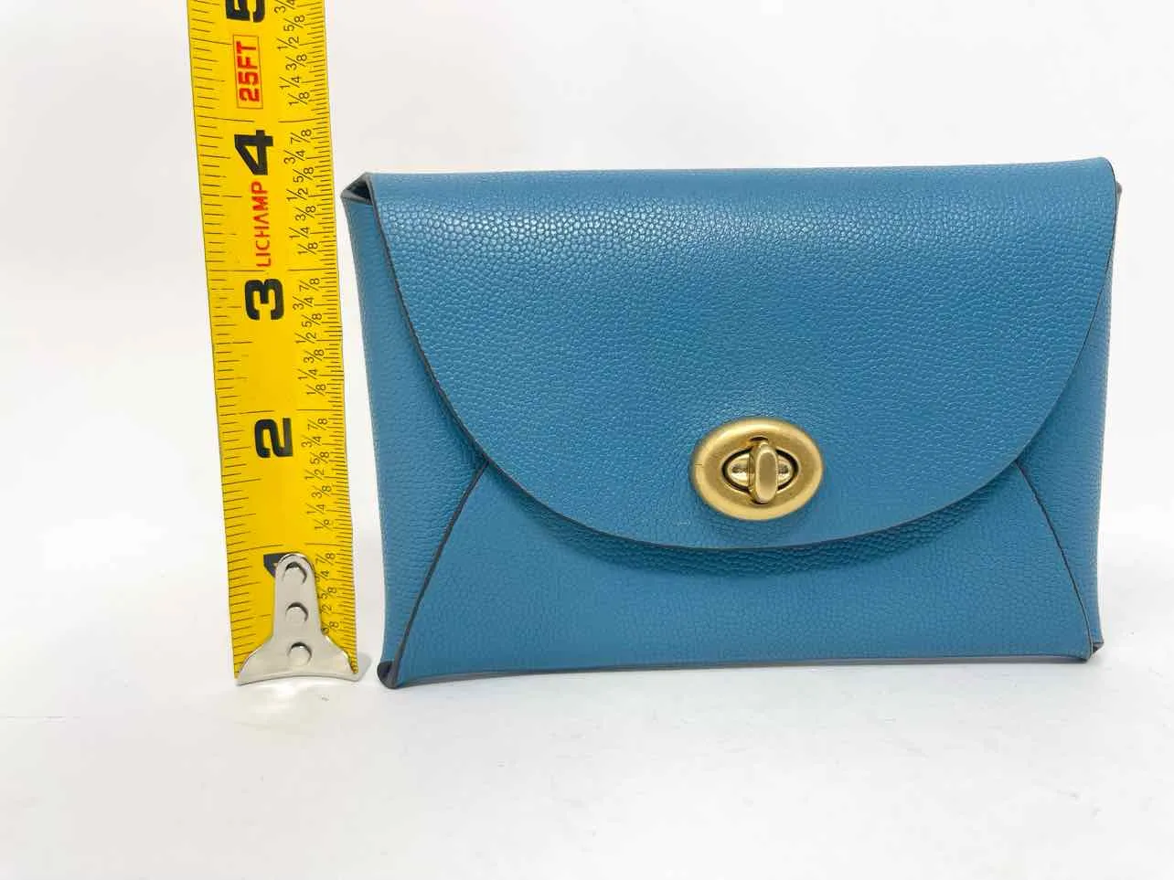 Coach Blue Turn-lock Leather Designer Wallet